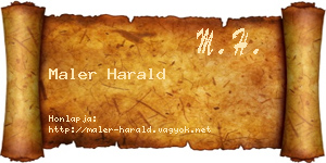 Maler Harald névjegykártya